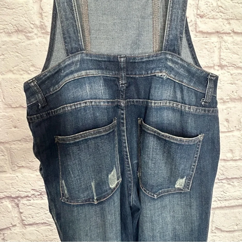 Free People Women's Sz 26 Distressed Backless Denim Overalls